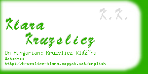 klara kruzslicz business card